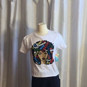 NWT ON FIRE tee w/graphics & open back DUR150